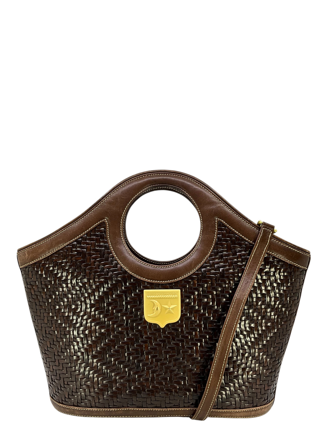 Barry Kieselstein-Cord Woven Leather Large Top Handle Bag