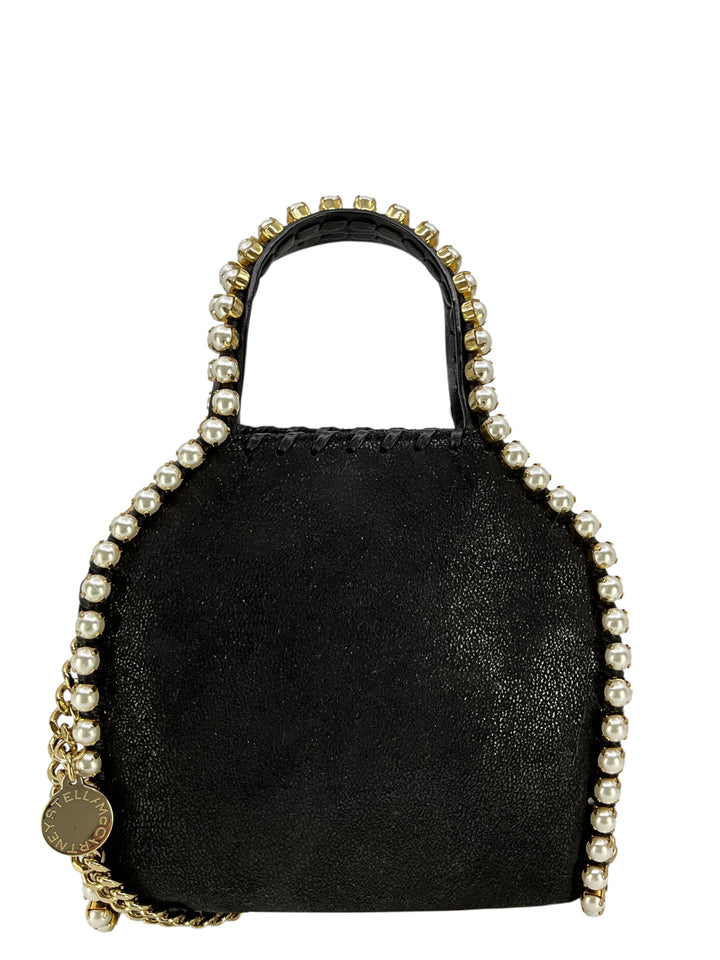 Stella McCartney Faux Pearl Embellished Falabella Tiny Tote Bag