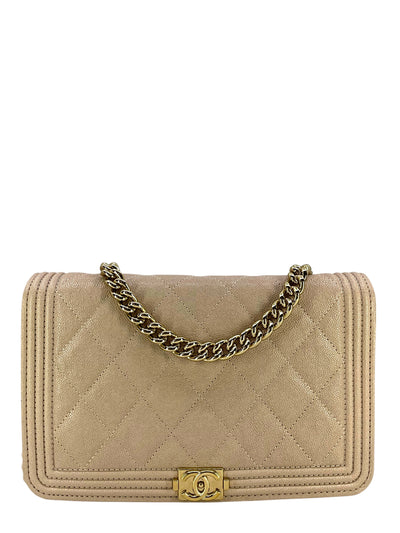 CHANEL Caviar Quilted Boy Wallet On Chain WOC Bag-Consigned Designs