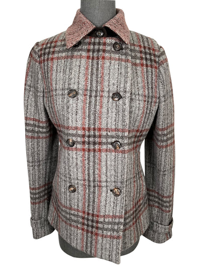Loro Piana Plaid Cashmere Double Breasted Pea Coat Size M-Consigned Designs