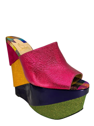 Christian Louboutin Carnababe Colorblock 150mm Wedge Size 9.5-Consigned Designs
