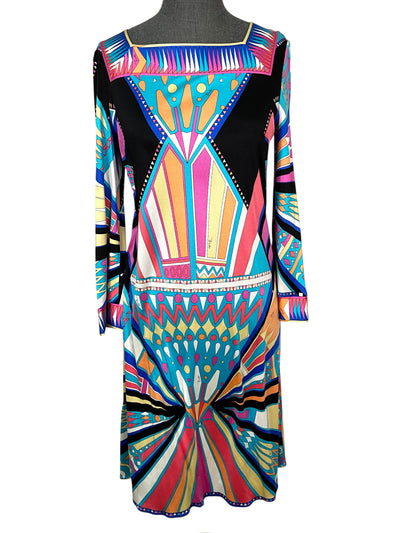 Emilio Pucci Abstract Printed Jersey Dress Size L-Consigned Designs