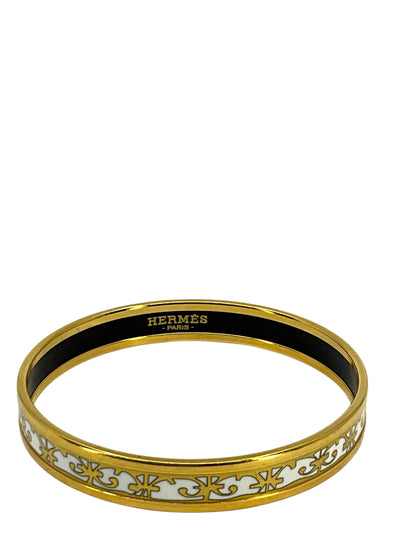 Hermes Printed Enamel Balcons du Guadalquivir Narrow Bracelet 65-Consigned Designs