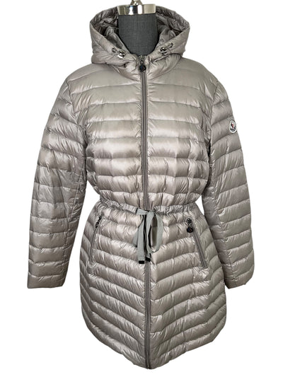 Moncler Barbel Hooded Fit & Flare Long Down Jacket Size 6-Consigned Designs