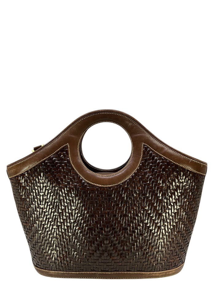 Barry Kieselstein-Cord Woven Leather Large Top Handle Bag