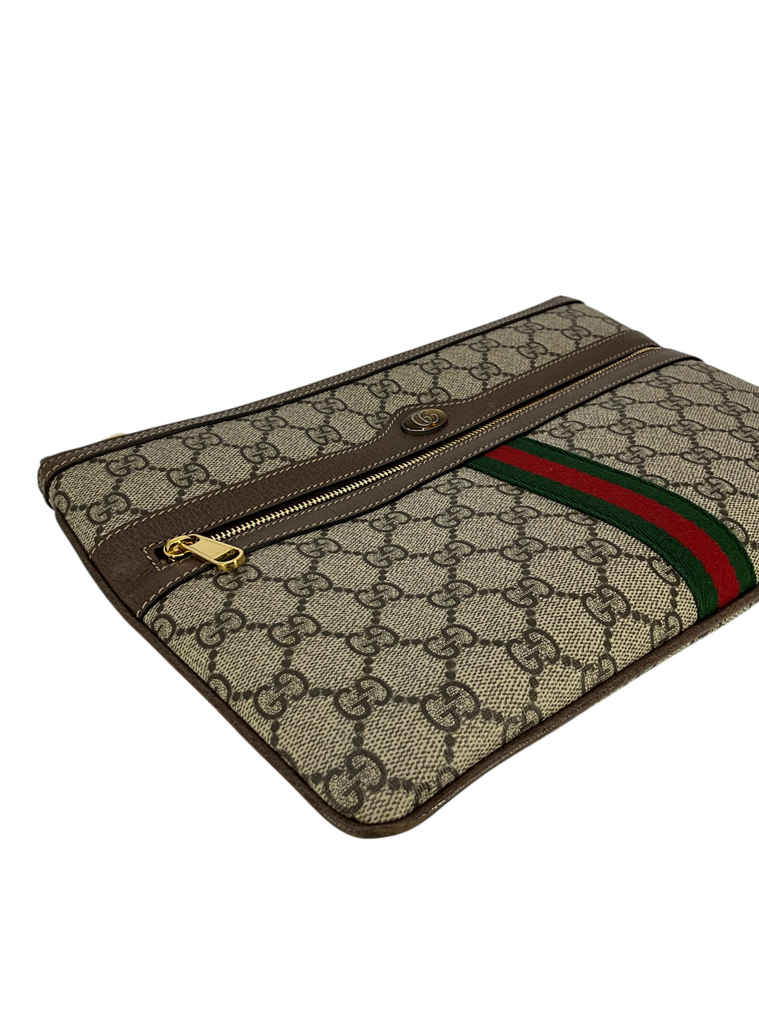 supreme×Gucci monogram柄　ポーチ GUCCI GG Supreme Monogram Large Ophidia Pouch Clutch - Consigned