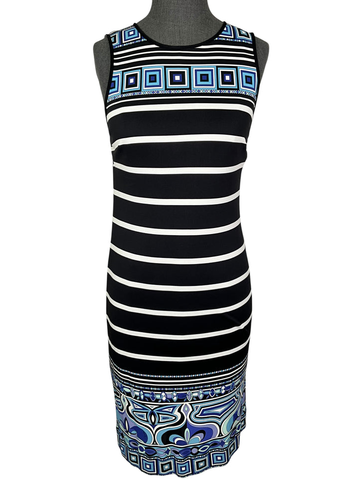 Emilio Pucci Striped Printed Silk Shift Dress Size S - Consigned Designs