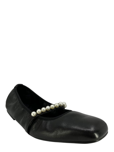 STUART WEITZMAN Goldie Pearl Leather Ballet Flats Size 10-Consigned Designs
