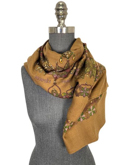Hermes Scheherazade Cashmere Shawl Scarf 140-Consigned Designs