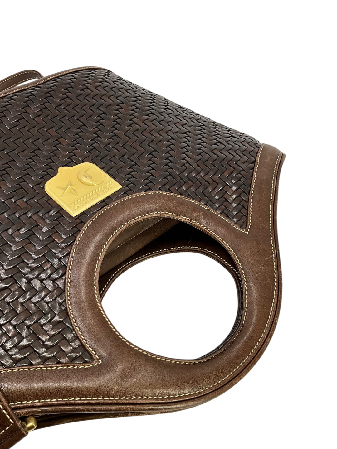 Barry Kieselstein-Cord Woven Leather Large Top Handle Bag