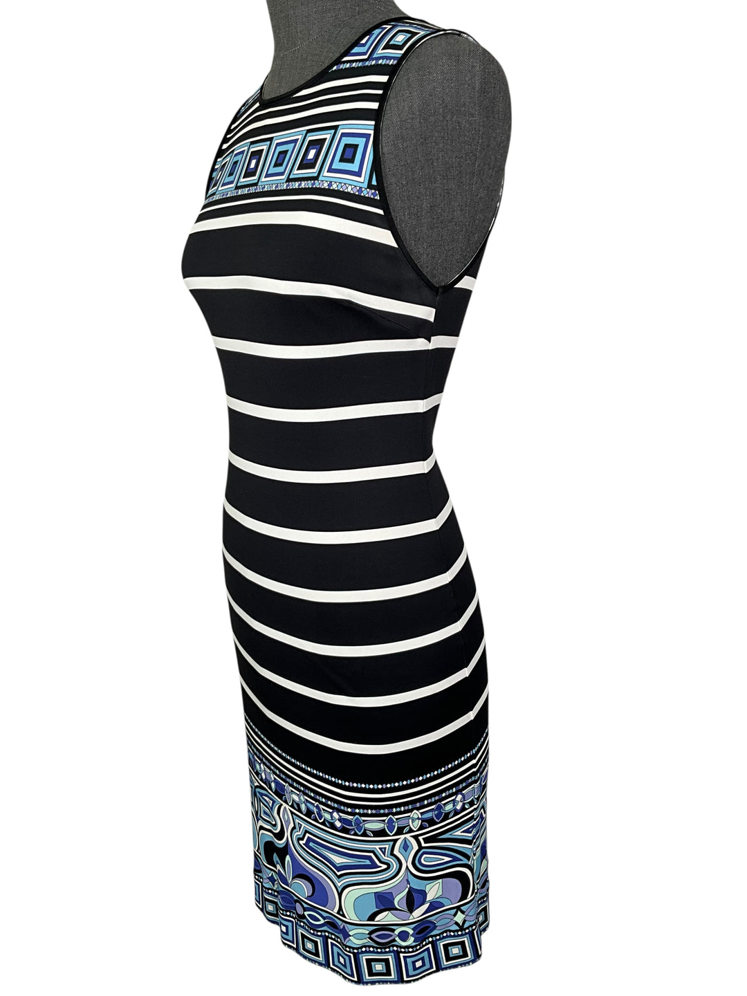 Emilio Pucci Striped Printed Silk Shift Dress Size S - Consigned