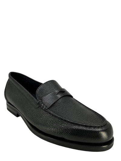 SANTONI Textured Leather Penny Loafer Size 6.5 NEW-Consigned Designs