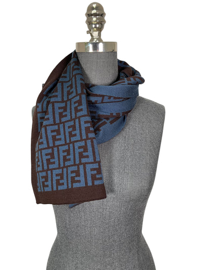 FENDI FF Monogram Logo Muffler Scarf-Consigned Designs