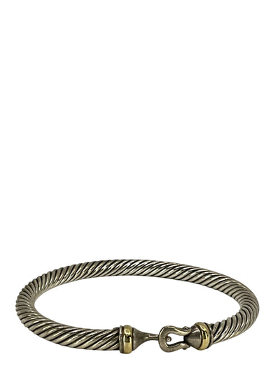 David Yurman Sterling Silver 18k Gold Cable Classics Buckle Bracelet-Consigned Designs