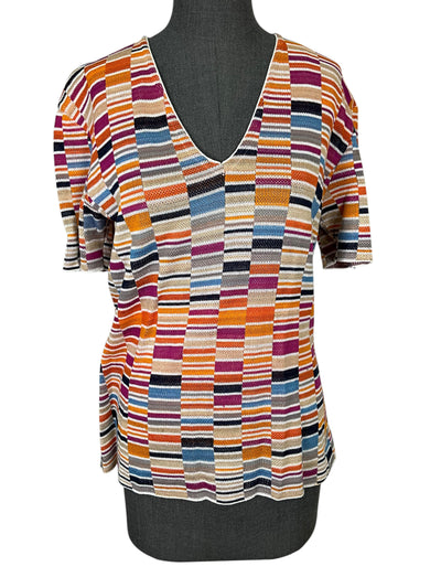 Missoni Sport Knit Cotton Short Sleeve Sweater Size XL-Consigned Designs