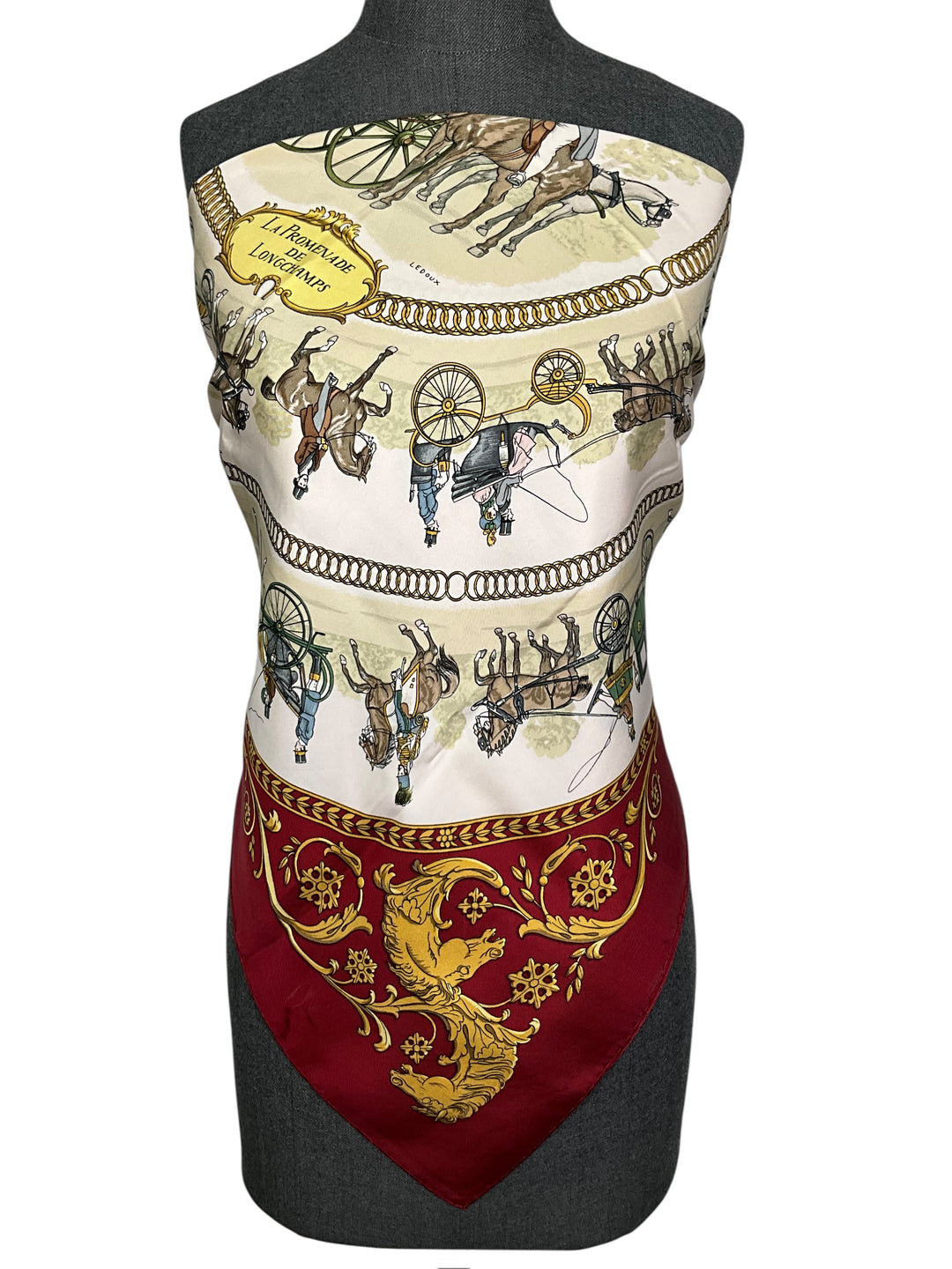 La Promenade de Longchamp スカーフ HERMES La Promenade de Longchamps Silk Scarf 90 - Consigned Designs
