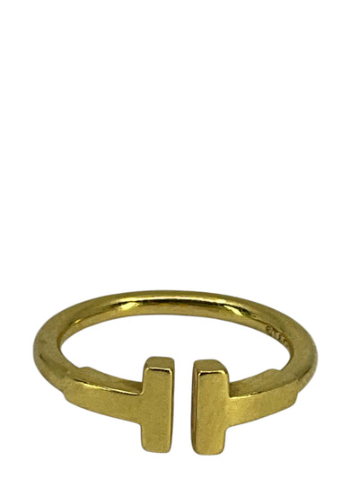 Tiffany & Co. 18K Yellow Gold T Square Ring Size 4-Consigned Designs
