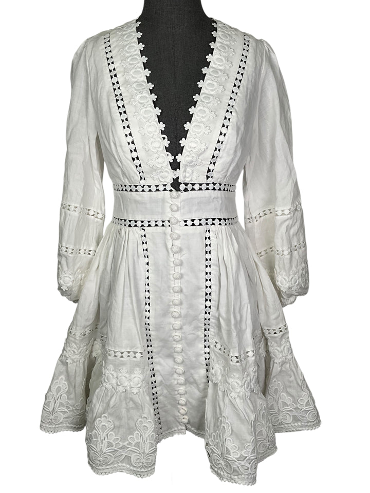 Zimmermann Pop Trimmed Mini Dress Size S