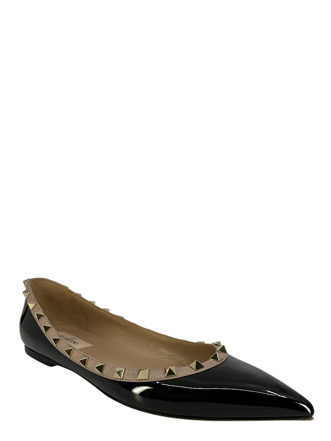 Valentino Garavani Patent Leather Rockstud Ballerina Flats Size 10