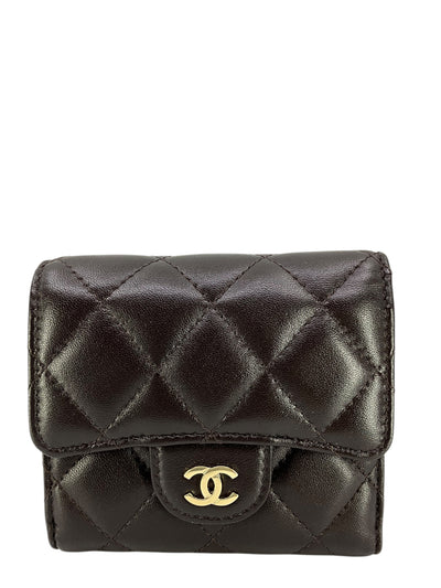 CHANEL 21A Quilted Lambskin Small Trifold Classic Flap Wallet-Consigned Designs