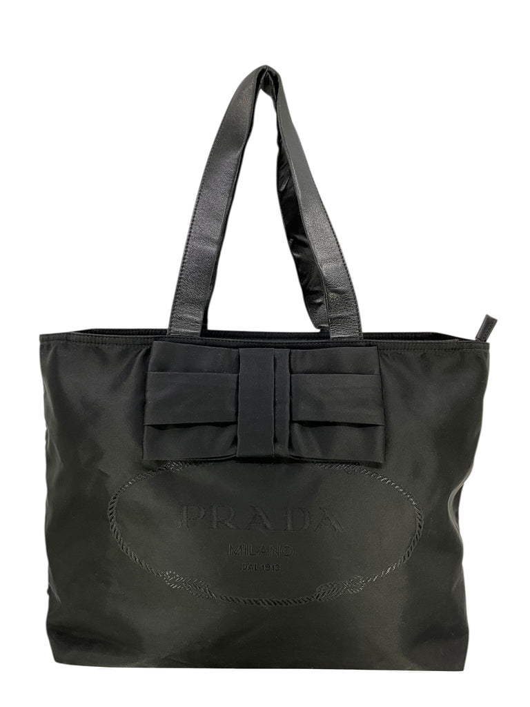 Prada Nylon Logo Ribbon Tote Bag - Consigned Designs