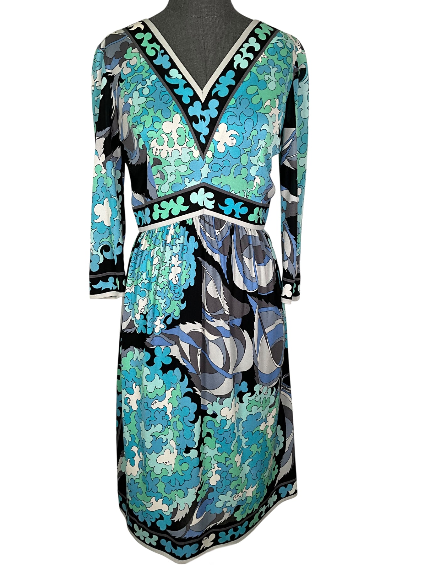 Emilio Pucci Abstract Printed Silk Dress Size M