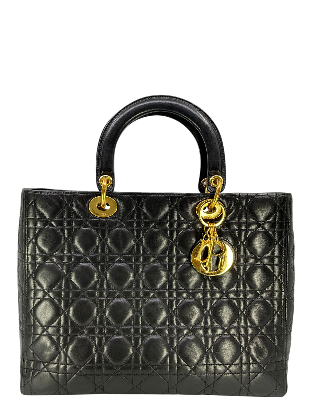 Christian Dior Lambskin Cannage Large Lady Dior Bag - Consigned