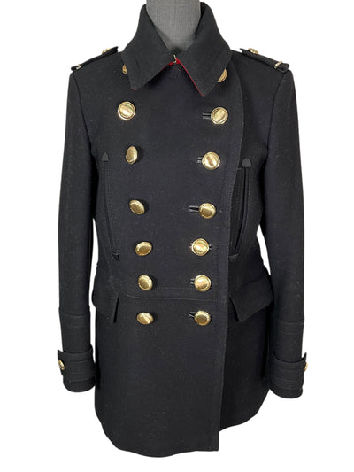 Burberry London Wool Military Pea Coat Size S-Consigned Designs