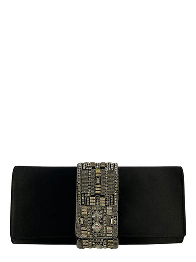 Oscar de la Renta Satin Evening Bag Clutch-Consigned Designs