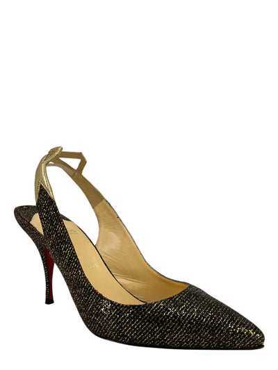 Christian Louboutin Glitter Slingbacks Size 8-Consigned Designs