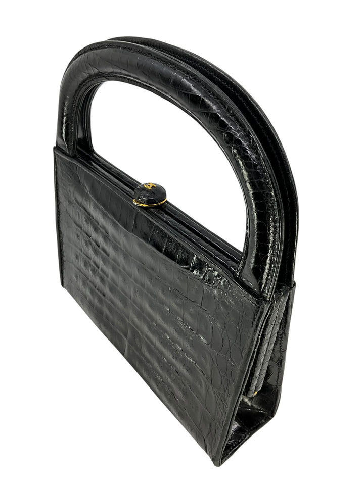 CHANEL Vintage Crocodile CC Kiss Lock Handle Bag - Consigned Designs
