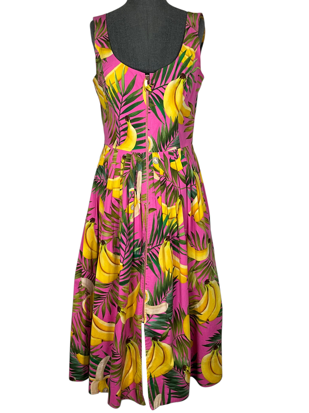 graphic print midi dress Oscar de la Renta Banana Printed Midi Dress Size M
