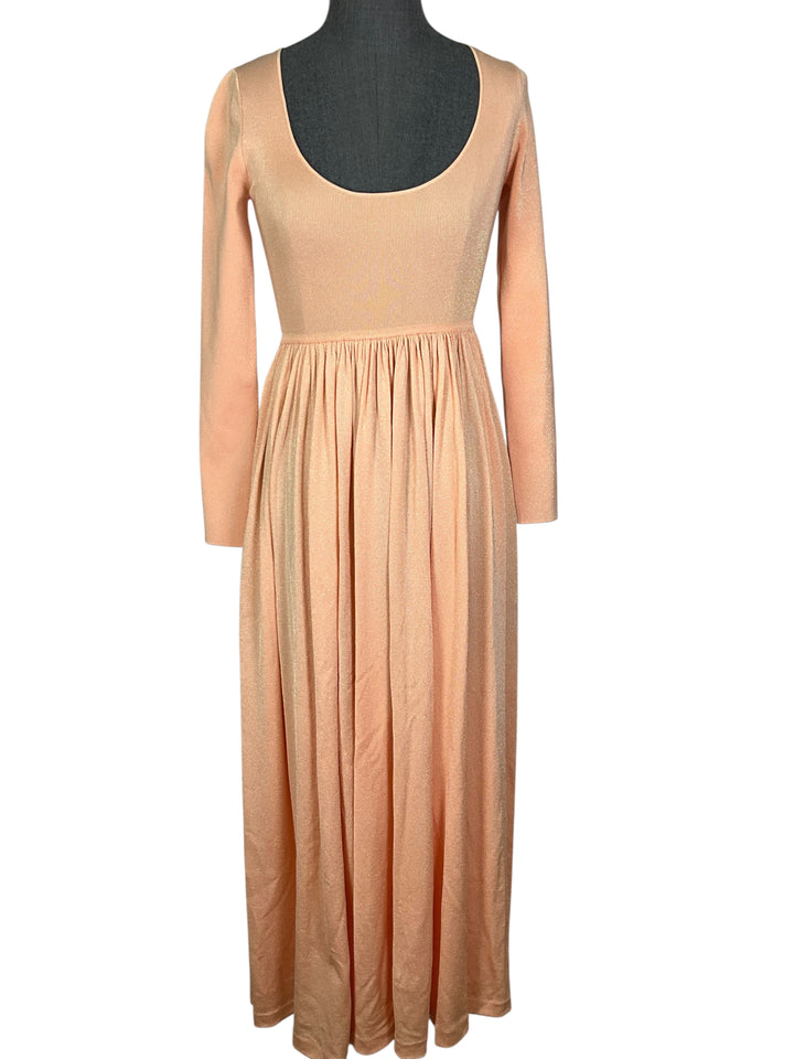 Zimmermann Natura Metallic Scoop Dress, Peach, Size 0P