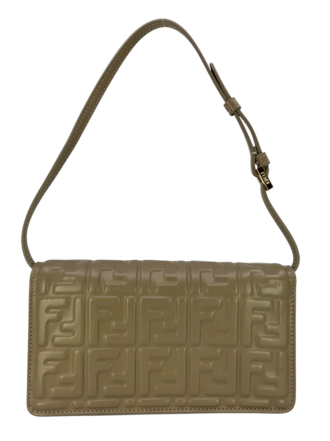 Fendi FF Embossed Leather Wallet On Chain Baguette - Consigned Designs