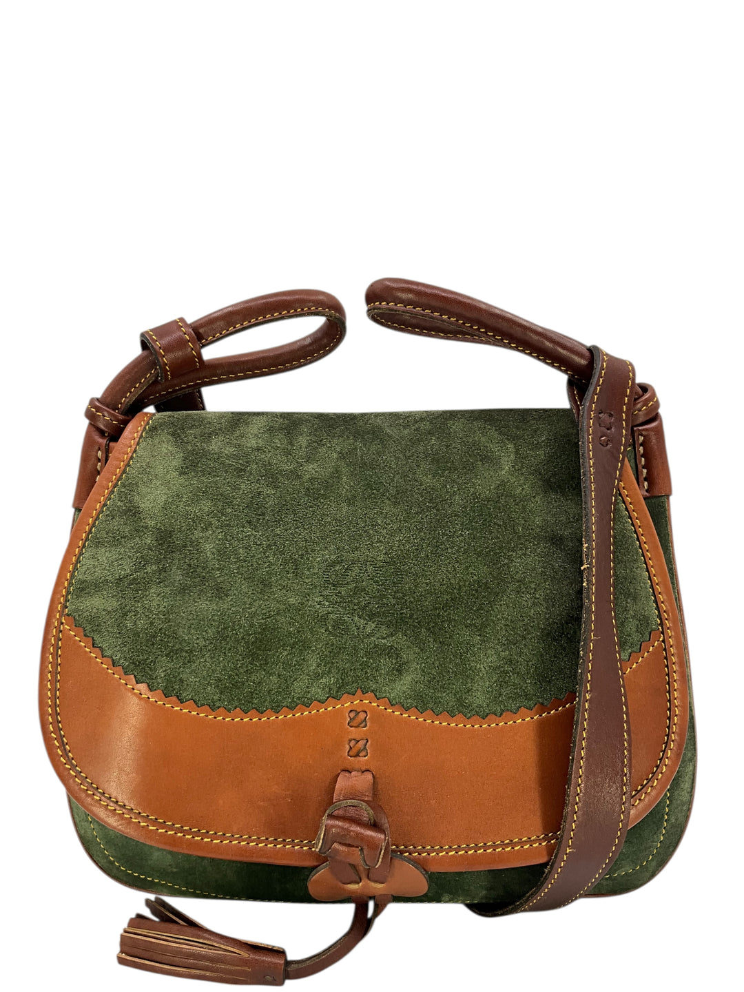 クラッシックなLOEWE ヴィンテージ風　ショルダーバッグ LOEWE Vintage Suede Saddle Bag - Consigned Designs