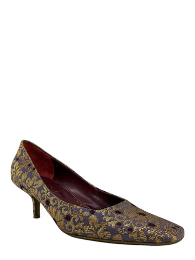 Yves Saint Laurent Floral Brocade Pumps Size 9-Consigned Designs