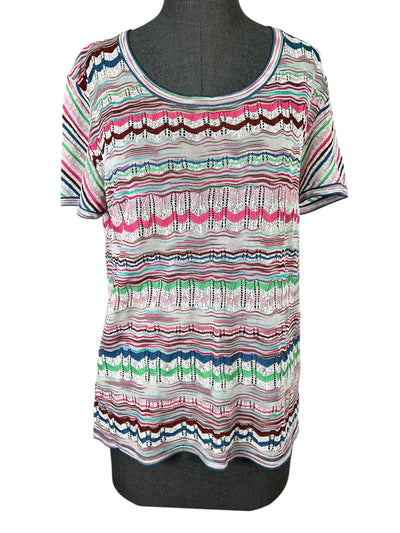 Missoni Knit Viscose Cotton Short Sleeve Sweater Size XL-Consigned Designs