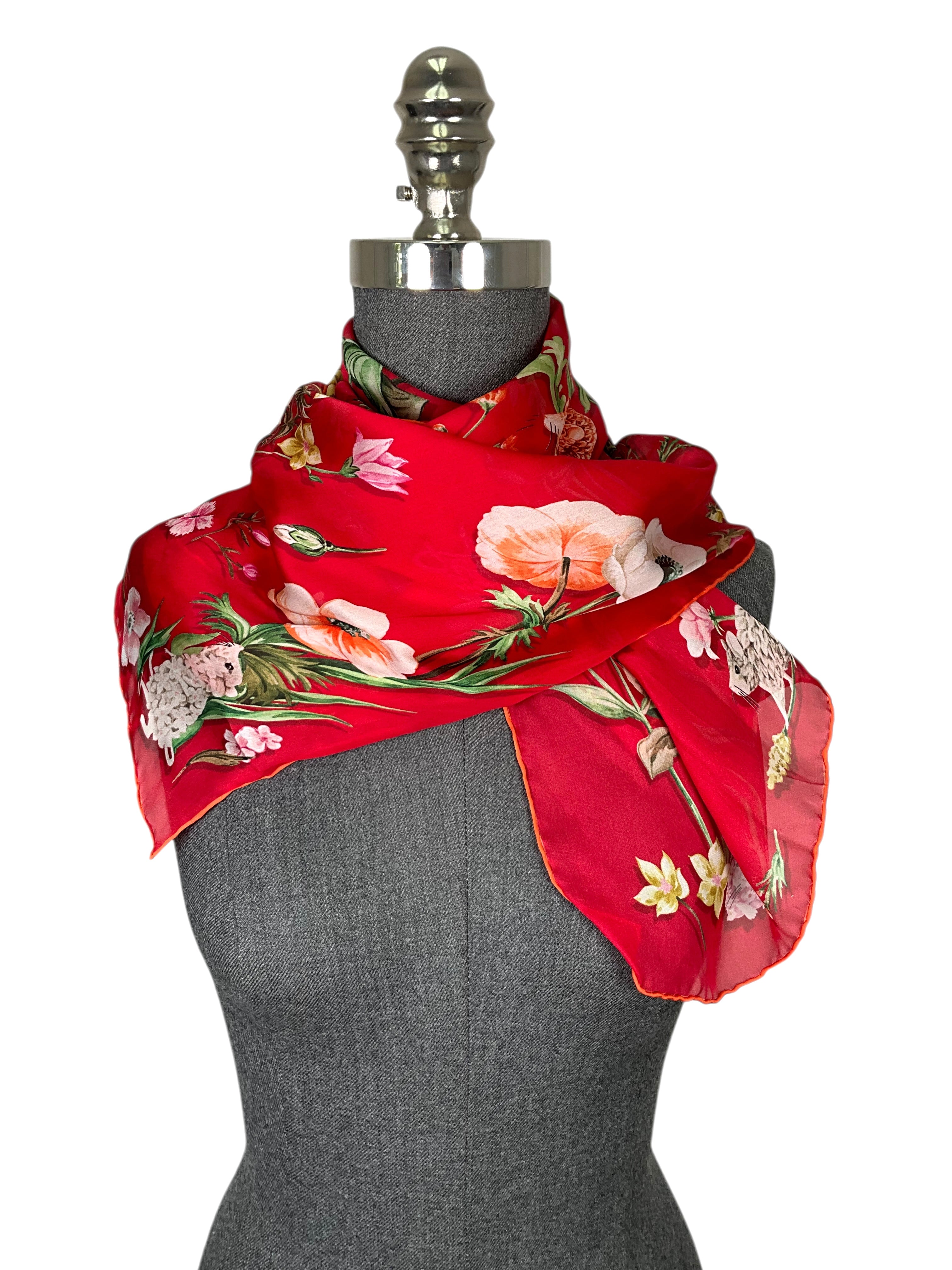 Salvatore Ferragamo Floral Print Silk Oblong Scarf - Consigned Designs