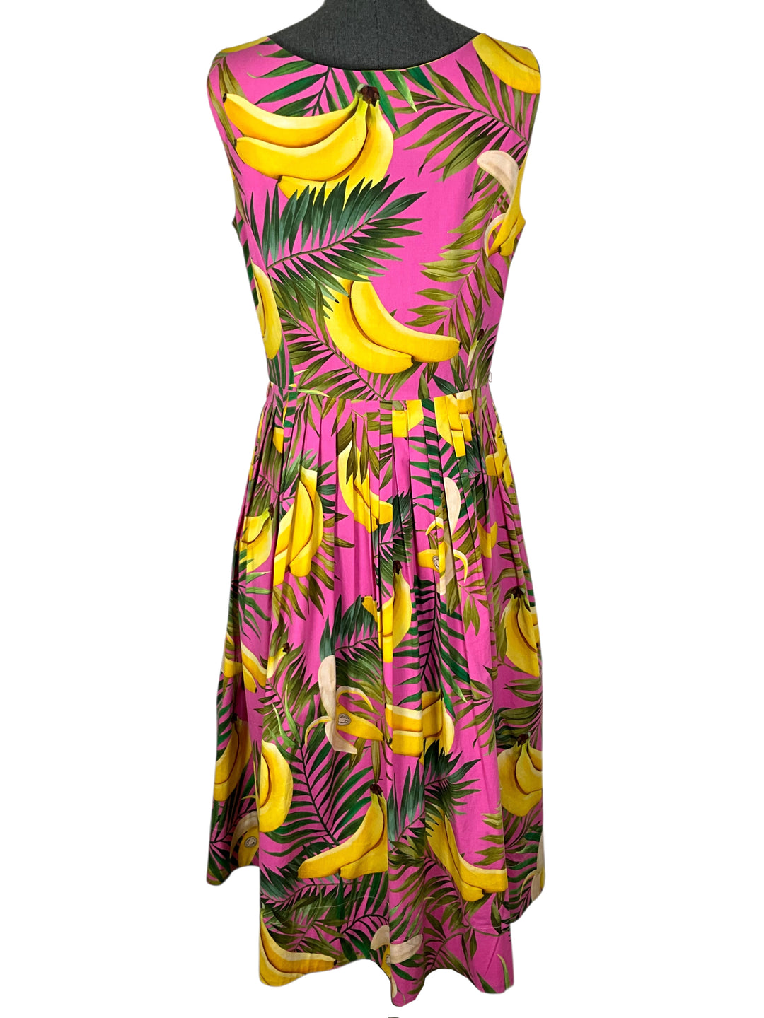 Oscar de la Renta Banana Printed Midi Dress Size M