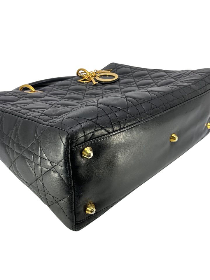 Christian Dior Lambskin Cannage Large Lady Dior Bag - Consigned