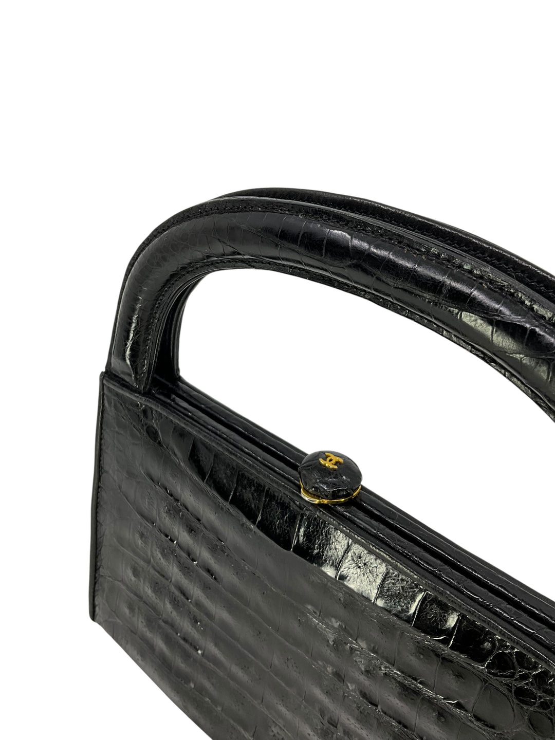 CHANEL Vintage Crocodile CC Kiss Lock Handle Bag - Consigned Designs