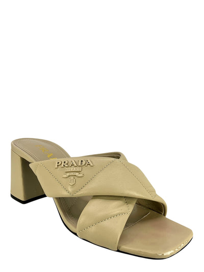 Prada Baltico Quilted Leather Strap Mule Size 5-Consigned Designs