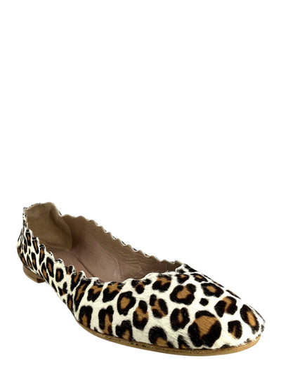 Chloe Lauren Scalloped Calf Hair Ballet Flats Size 10.5-Consigned Designs