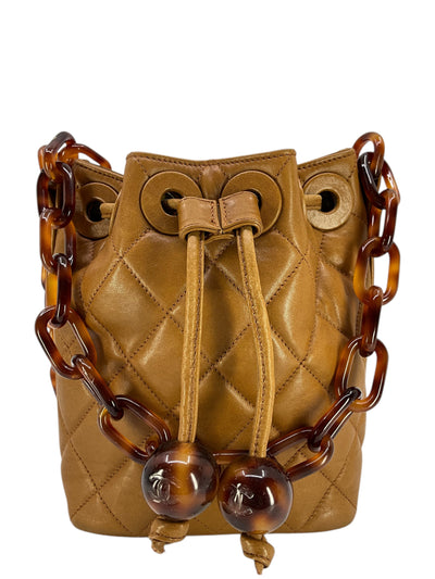 Chanel Vintage Lambskin Mini Bucket Bag-Consigned Designs