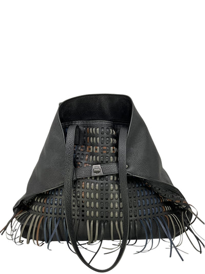 Akris Medium Ai Woven Leather Fringe Shoulder Bag-Consigned Designs