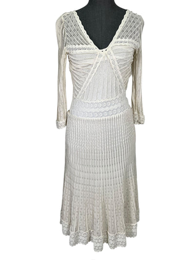 Christian Dior Pointelle Knit Flared Midi Dress Size S-Consigned Designs