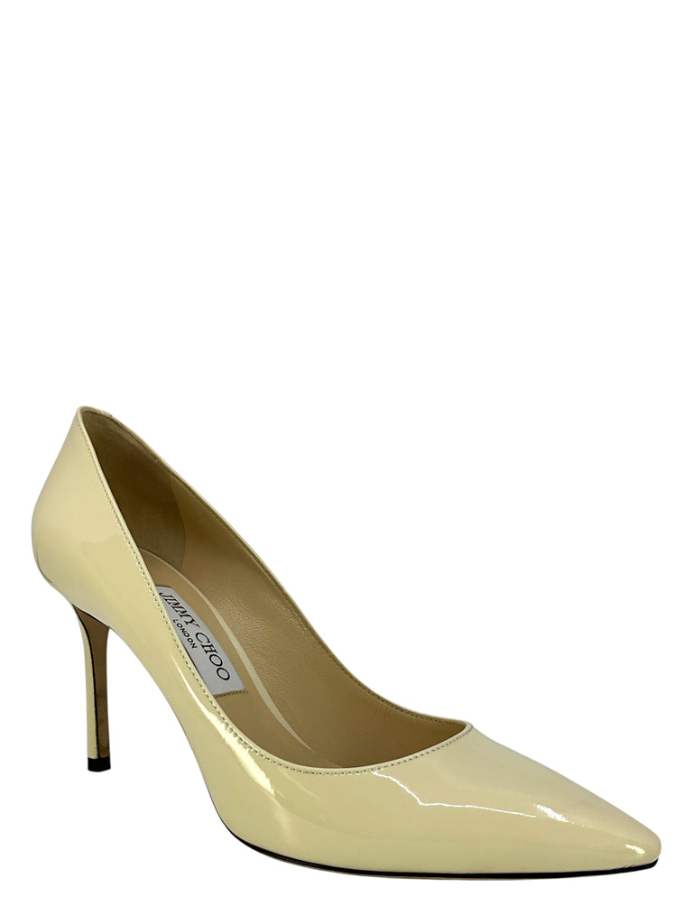 Jimmy Choo Romy 85 Patent Leather Pumps Size 8.5 - Consigned Designs