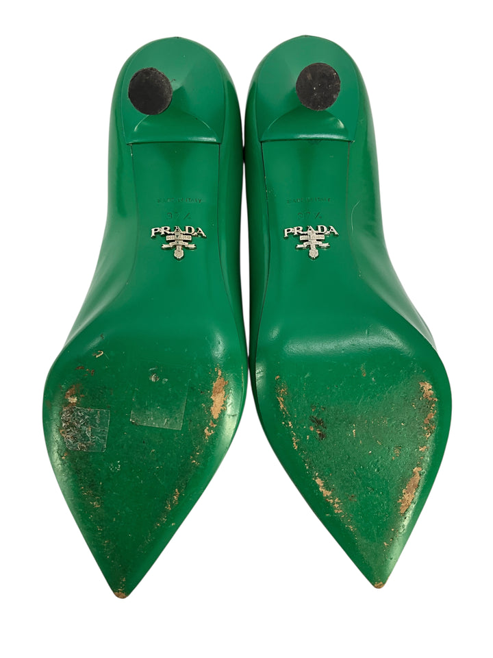PRADA Leather Pointed Toe Pumps Size 7.5 - Consigned Designs