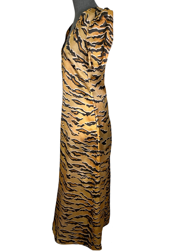 Zimmermann Matchmaker Short Sleeve Maxi, Tan Tiger, Size 0
