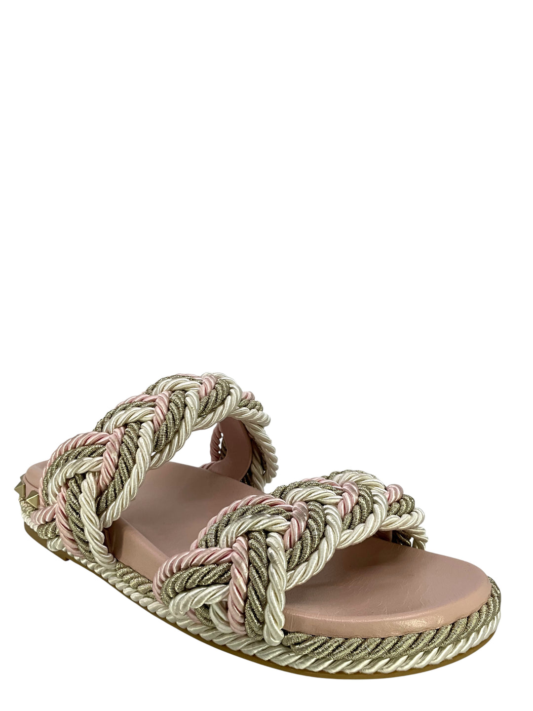 VALENTINO エスパドリーユ　37サイズ Valentino Garavani Silk Woven Rockstud Torchon Sandals Size 7